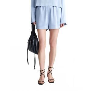 NEW NANUSHKA dylla silk shorts in ice blue